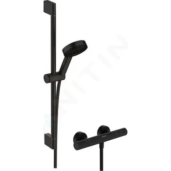 Sprchový set Hansgrohe Pulsify Select S - Sprchový set s termostatem, 3 proudy, EcoSmart, matná černá 24262670