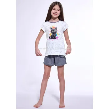 Dívčí pyžamo CORNETTE Dívčí pyžamo 246/109-Black-cat Barva: 109, Velikost: 134-140