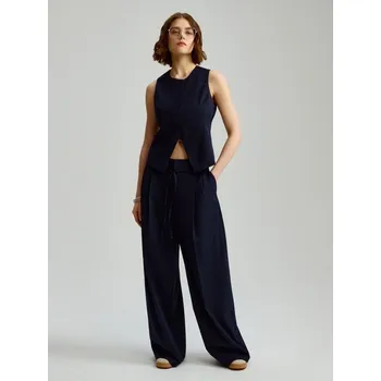 Dámské oblečení Kalhoty s&nbsp;širokými nohavicemi - 34 - House - černá - 386CK-99X