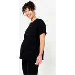 DOMYOS Těhotenské tričko na jógu 2XL ČERNÁ