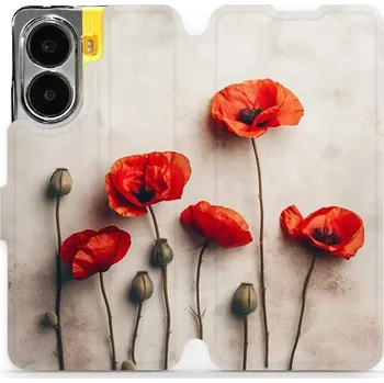 Pouzdro na mobilní telefon Flipové pouzdro Mobiwear - Xiaomi Poco X7 Pro - VP42S Vlčí máky (Knížkové flip pouzdro, obal, kryt na mobil Xiaomi Poco X7 Pro - VP42S Vlčí máky, materiál Umělá kůže + TPU - ochrana 360°, stojánek, silikonová vanička, magnetické zavírání)
