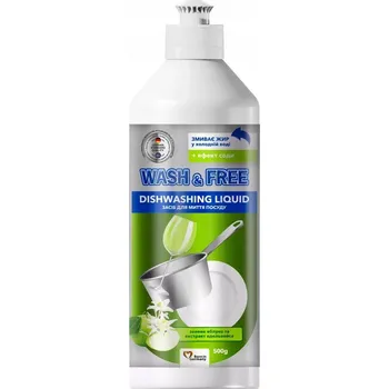 Mycí prostředek Prostředek na mytí nádobí Wash & Free s příjemnou svěží vůní zeleného jablka, 0,5 l