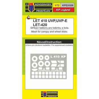 Plastikový model Kovozávody 1/72 Canopy&wheel mask LET 410 UVP,UVP-E, LET-420