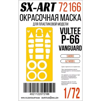 Plastikový model SX-ART 1/72 Paint mask Vultee P-66 Vanguard (AZ)