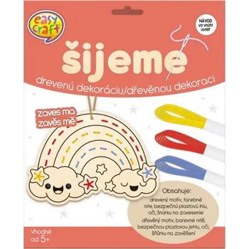 kreativní sada Majjam Kreativní tvoření - šijeme dřevěnou dekoraci - Duha