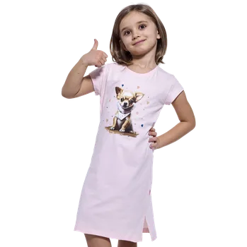 Dívčí pyžamo Taro Dívčí noční košile Cornette 493/112 Chihuahua 2 146/152 Růžová