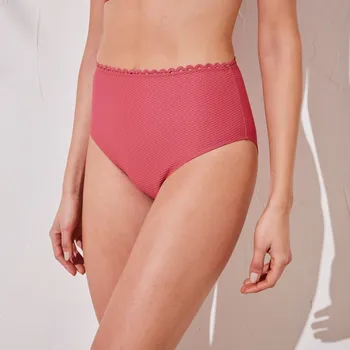 Dámské spodní prádlo Plavkové kalhotky maxi s vysokým pasem a žabičkováním Vilorio růžová tmavá 38