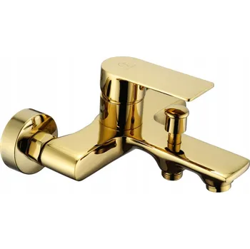 Vodovodní baterie Jednopáková nástěnná vanová a sprchová baterie Sea-Horse MUSO BLACK zlatá