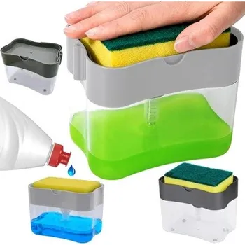 Household Dávkovač mycího prostředku s houbičkou / Transparentní