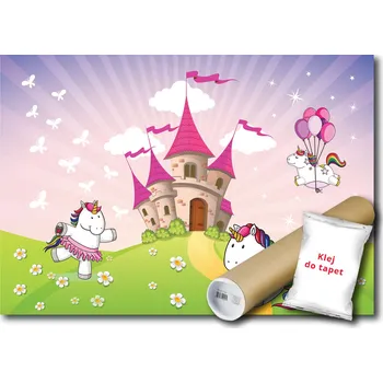 Fototapeta Vliesová fototapeta 254x184 Pro dívky - Jednorožci u zámku