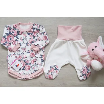 Kojenecká souprava AMÁLKA Bavlněná souprava pro holčičku, květy Velikost: 74