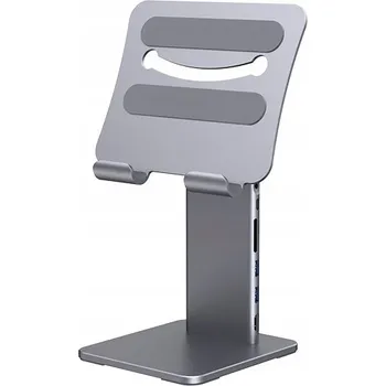 Magnetický kovový stojan / hub pro tablet iPad s USB C 3.0, HDMI a čtečkou SD karet