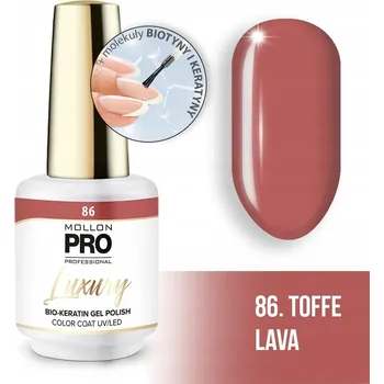 Přípravek na nehty 86. TOFFEE LAVA - Profesionální hybridní lak s konzistencí UV/LED gelu
