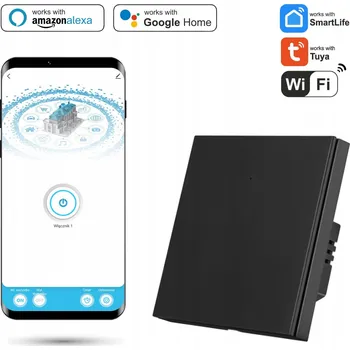 vypínač Jednoduchý Wifi vypínač Tuya SmartLife s N, černý