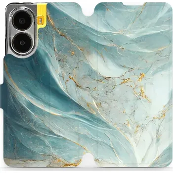 Pouzdro na mobilní telefon Flipové pouzdro Mobiwear - Xiaomi Poco X7 Pro - VP34S Zelenkavý a zlatavý mramor (Knížkové flip pouzdro, obal, kryt na mobil Xiaomi Poco X7 Pro - VP34S Zelenkavý a zlatavý mramor, materiál Umělá kůže + TPU - ochrana 360°, stojánek, silikonová vanička,)