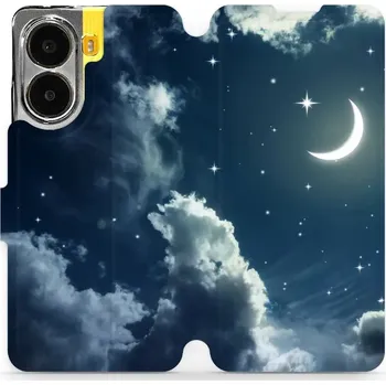 Pouzdro na mobilní telefon Flipové pouzdro Mobiwear - Xiaomi Poco X7 Pro - V145P Noční obloha s měsícem (Knížkové flip pouzdro, obal, kryt na mobil Xiaomi Poco X7 Pro - V145P Noční obloha s měsícem, materiál Umělá kůže + TPU - ochrana 360°, stojánek, silikonová vanička, magnetické)