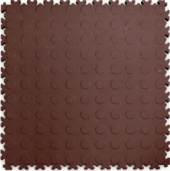 Hnědá plastová (PVC) zátěžová dlažba Fortelock Industry ECO (penízky) - délka 51 cm, šířka 51 cm, výška 0,7 cm