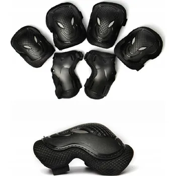 Chránič nohou Sada 6 ks chráničů pro děti na kolečkové brusle Kolo Skateboard Černá