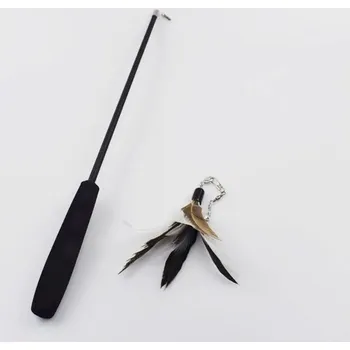 Hračka pro kočku Interaktivní hračka pro kočky s teleskopickou tyčí | kočičí hračka - Černý