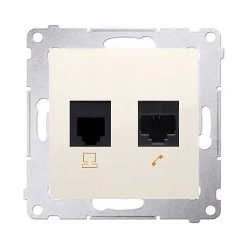 Elektrická zásuvka Telefonní zásuvka nástěnná Kontakt-simon 54 béžová D5T.01/41