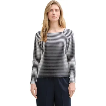 Dámské tričko TOM TAILOR® DÁMSKÉ PRUHOVANÉ TRIKO S DLOUHÝM RUKÁVEM- NAVY S