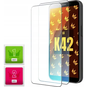 Pouzdro na mobilní telefon 2-BALENÍ Hybridní Sklo pro LG K42 (Fólie, Ochranné, Displej, 9H)