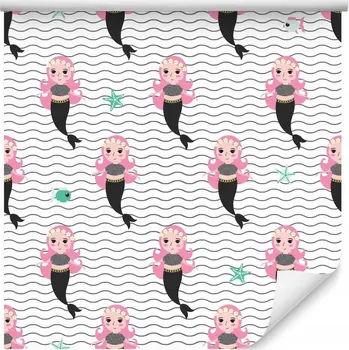 Fototapeta Dětská tapeta pohádkové MOŘSKÉ PANNY ryby vlny moře