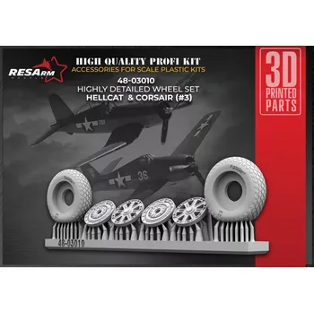 Plastikový model RESARM 1/48 HELLCAT & CORSAIR wheels set type 3