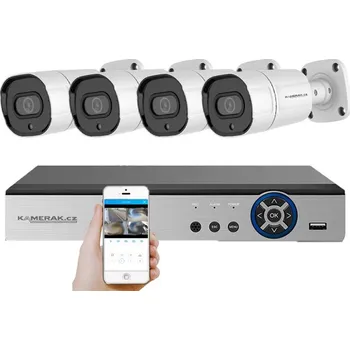 Kompletní kamerový systém 4 kamerový AHD set HE4-63E 5Mpx 1920p, H.265, CZ menu