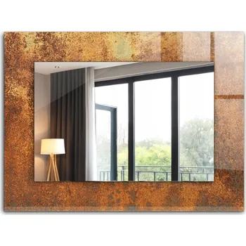 Zrcadlo Krásné moderní zrcadlo s ozdobným rámem dekor loft 80x60 Módní Rez Plech