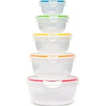 Dóza na potraviny LOCKnLOCK Sada dóz na potraviny Lock kulatá, 5 ks, čirá