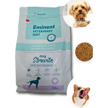 Krmivo pro psa Eminent Veterinary Diet Dog Struvite 2,5kg Suché dietní krmivo pro psy, na problémy s ledvinami a močovými kameny