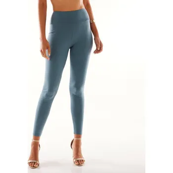 Dlouhé legíny s efektem plochého břicha paví modrá 54