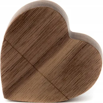 USB flash disk USB flash disk SRDCE EKO Dřevěný Tmavý Ořech 4 GB USB 2.0