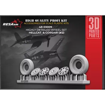 Plastikový model RESARM 1/48 HELLCAT & CORSAIR wheels set type 2
