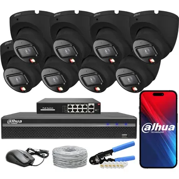 Bezpečnostní kamera Monitorovací sada Dahua s 8 kamerami 6Mpx IPC-HDW1639T-A-IL-0280B-S6 BLACK PoE
