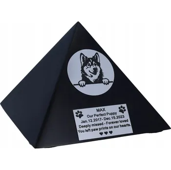 Smuteční dekorace Urna pro psa Každé plemeno MALAMUT Urna na popel psa Pyramida
