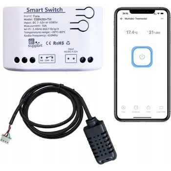 Beznapěťový termostat a hygrostat eWeLink WiFi RF433 USB NC NO DC