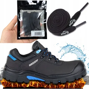 Pracovní obuv Pracovní boty Bezpečnostní Polobotky Lehká obuv BOZP vel. 38 Šňůrky 90 cm