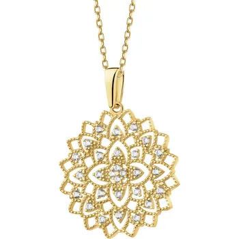 Přívěsek Zlatý přívěsek se zirkony - rozeta - AP540-6972