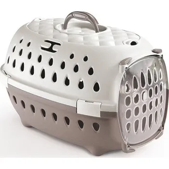 přepravka pro zvíře Přepravka pro psy a kočky Travel Chic, 50x34,5x32cm, holubí šedá/bílá