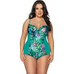 Jednodílné dámské plavky SKJ-52 Zelená s květy - Ava 100B