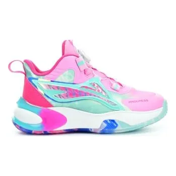 Dívčí obuv PROGRESS JUNIOR BASKETBALL – dětské sportovní boty s kolečkem SLL, lehké a prodyšné růžová/tyrkys 37