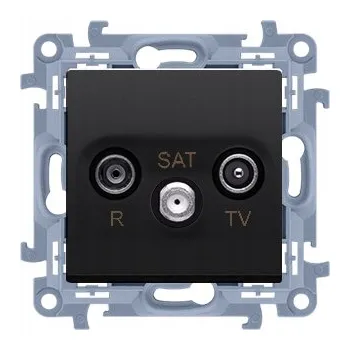 Elektrická zásuvka Anténní zásuvka nástěnná Kontakt-simon černá