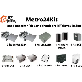 Pohon brány Metro24Kit - sada podzemních 24V pohonů pro křídlovou bránu