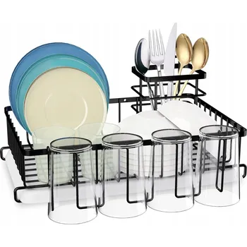 Odkapávač na nádobí TONLEA odkapávač na nádobí, kuchyňský stojan, nerezová ocel, černý