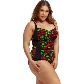 Dámské plavky Plavky s košíčky FUNKITA Black Rose - Řasené, velikost 14 (UK36) L