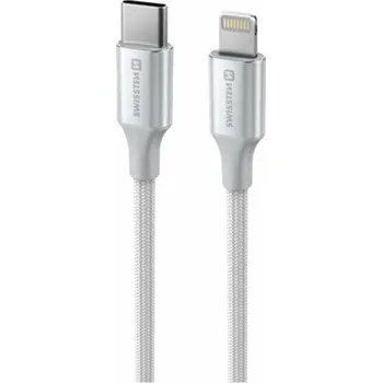 Kabel Swissten Textile II USB-C/Lightning, 1,5m bílá