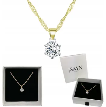 Náhrdelník ZLATÝ DÁMSKÝ NÁHRDELNÍK S DIAMANTEM OCEL CHIRURGICKÁ