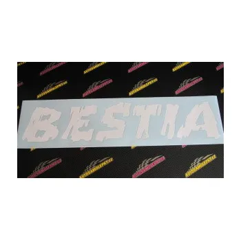 Polep vozidla SAMOLEPKA Bestia (09 - bílá) NA AUTO, NÁLEPKA, FÓLIE, POLEP, TUNING, VLASTNÍ TEXT, TISK, AUTOSAMOLEPKY.cz, POLEPY, OBRÁZEK, LOGO, SAMOLEPKY